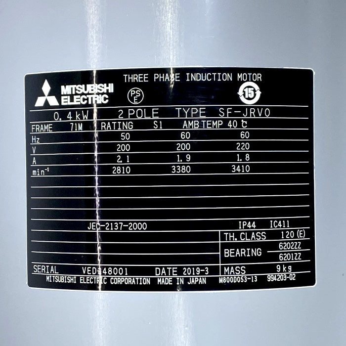 三菱電機　モーター　SF-JRVO　0.4kw