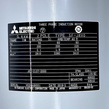 三菱電機　モーター　SF-JRVO　0.4kw