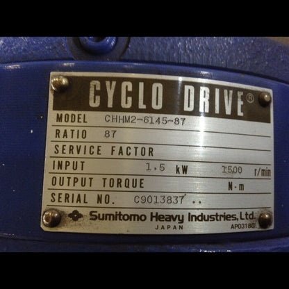 SUMITOMO HEAVY INDUSTRIES 住友重機械工業 サイクロ減速機 CHHM2-6145-87