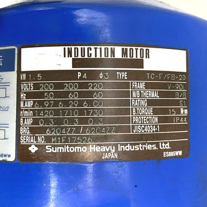 住友重機械工業　サイクロ減速機　CHHM2-6170DB-B-273(1.5KW 200V FB)