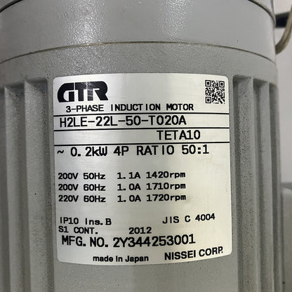 GTR（ニッセイ）　モータ　H2LE-22L-50-T020A