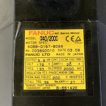 FANUC　ファナック　サーボモータ　A06B-0157-B088