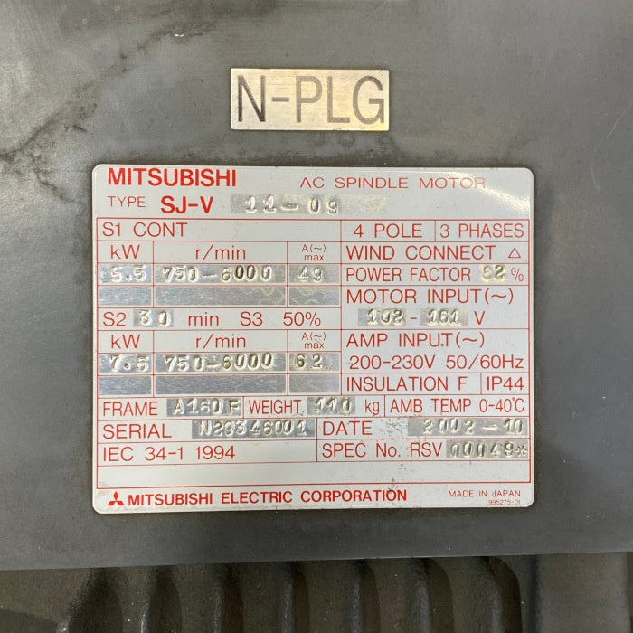 三菱電機　ACスピンドルモーター　SJ-V11-09