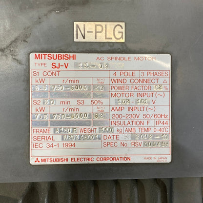 三菱電機　ACスピンドルモーター　SJ-V11-09