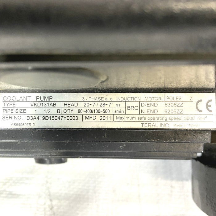 TERAL　高圧クーラントポンプ　VKD131AB