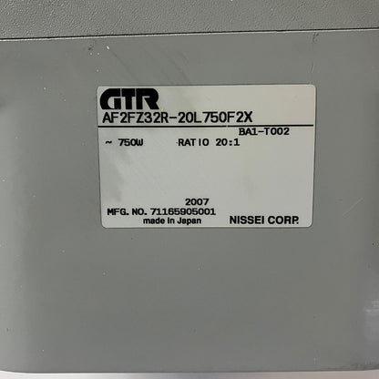 GTR　タレット減速機　AF2FZ32R-20L750F2X