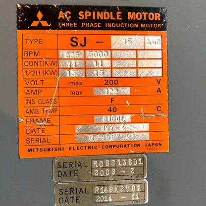 三菱電機　スピンドルモーター　SJ-15XW8