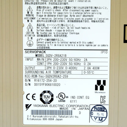 安川電機　サーボパック　SGDV-2R8A21B