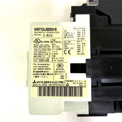 三菱電機　電磁接触器２個セット　S-N10　coile　AC200V