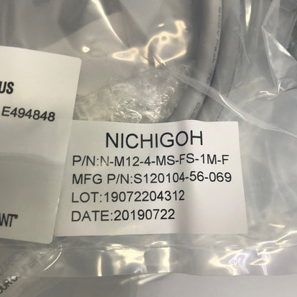 NICHIGO　日合通信電線株式会社　M12 防水コネクタケーブル N-M12-4-MS-FS-1M-F  ２４本セット