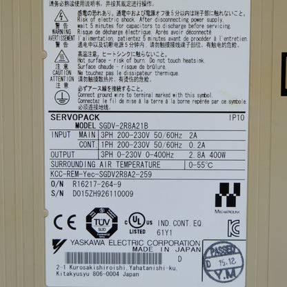 安川電機　サーボパック　SGDV-2R8A21B