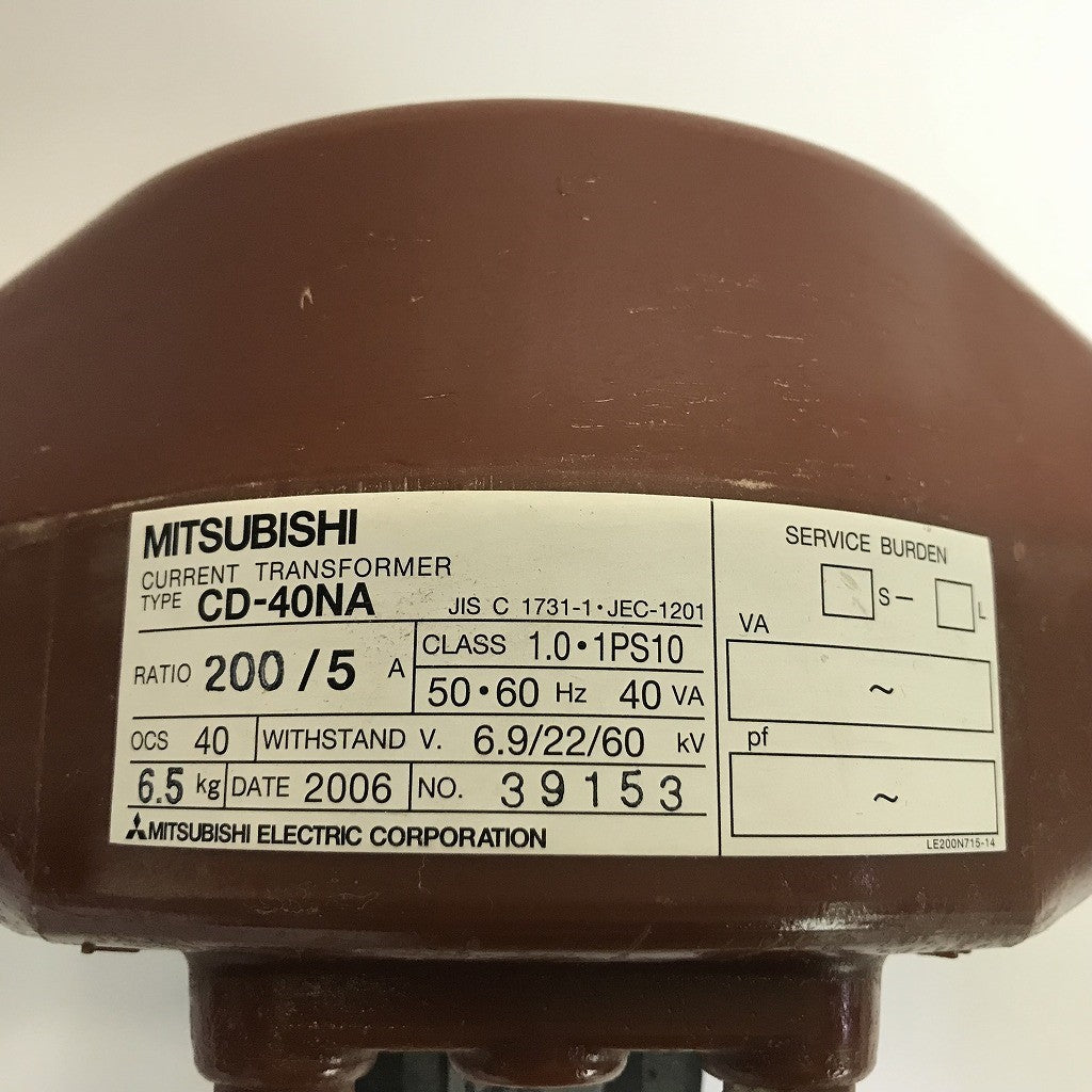 三菱電機　計器用高圧変流器　CD-40NA　200/5