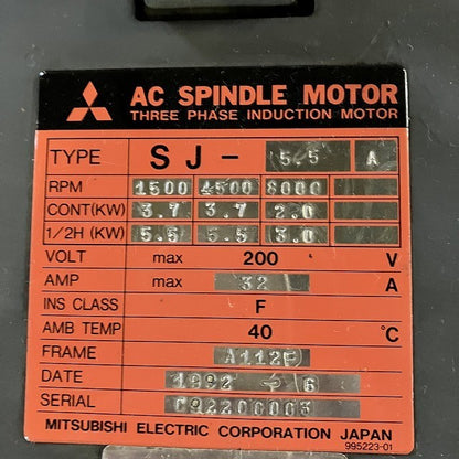 三菱電機　スピンドルモータ　SJ-5.5A