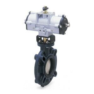 旭有機材 バタフライバルブ 57型エアTA型(複動電磁弁(DC24V)スコピンLSアクチュエータ90変更）A57KFPEW5200