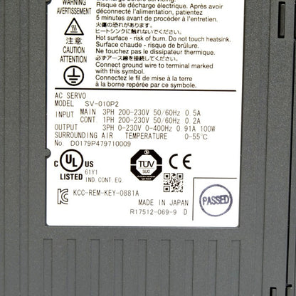 キーエンス　ACサーボ　SV-010P2