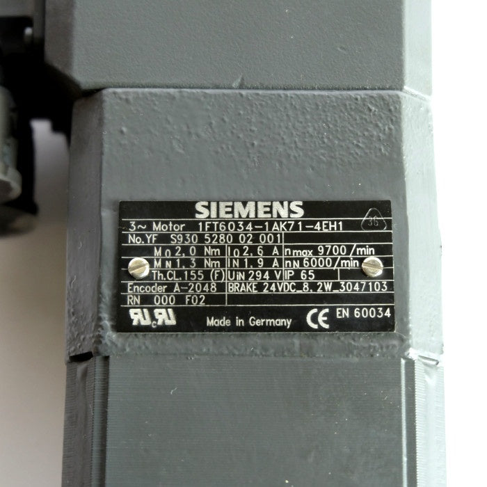 シーメンス　サーボモーター　1FT6034-1AK71-4EH1