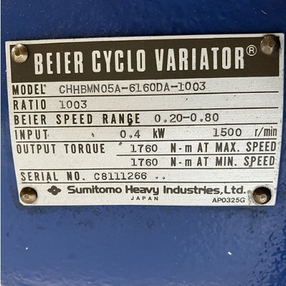 住友重工　サイクロ減速機　CHHBMN05A-6160DA-1003