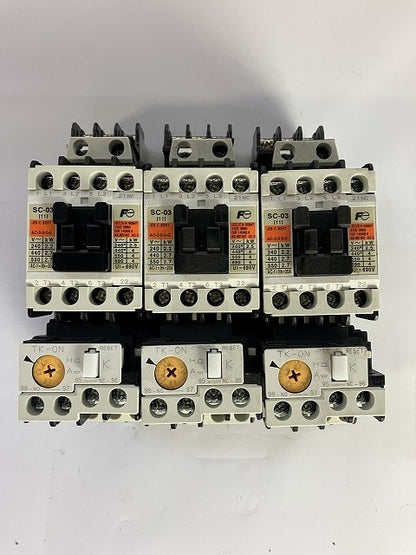 富士電機　電磁接触器　SC-03（コイル電圧100V）とサーマルリレー　TK-0N　3個セット