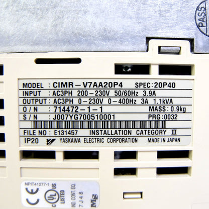 安川電機　インバーター　CIMR-V7AA20P4