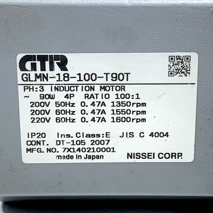 ニッセイ　ギアモーター　GLMN-18-100-T90T