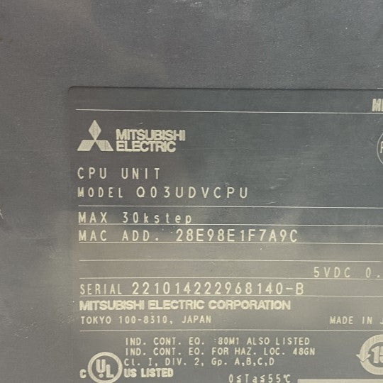 三菱電機　ユニバーサルモデル高速タイプQCPU　QO3UDVCPU