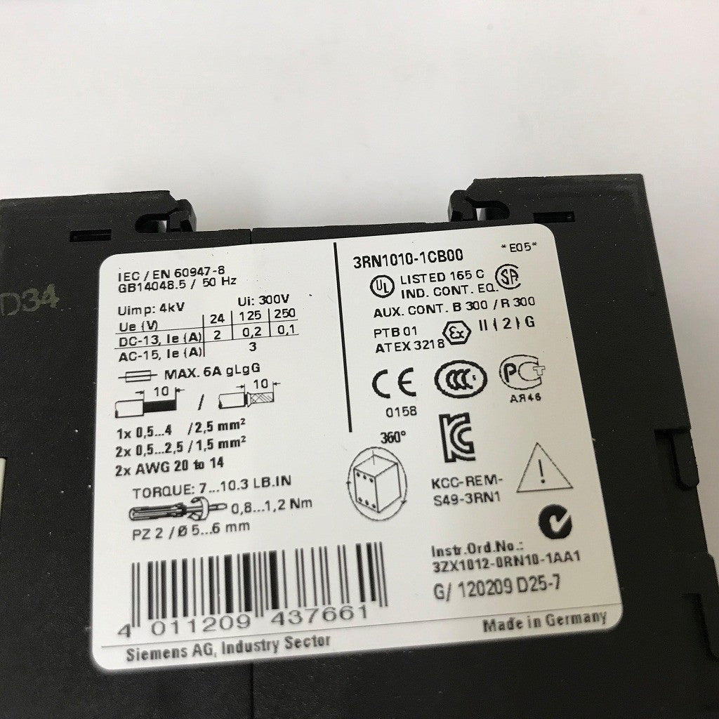 SIEMENS　シーメンス　モニタリングリレー　3RN1010-1CB00