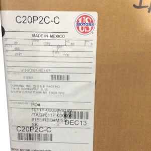 USMOTORS C20P2C-C 60Hz VOLTS460 FR284T TYPE.TCE