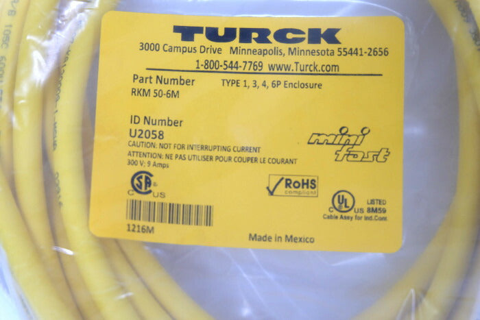 TURCK　コネクションケーブル　RKM 50-6M