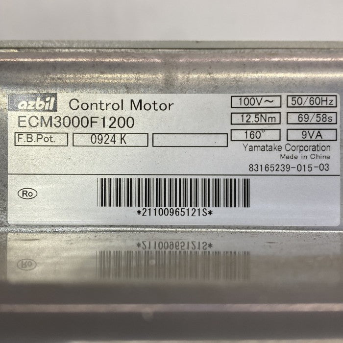 Azbil　コントロールバルブ　ECM3000F1200 Q455C10521004