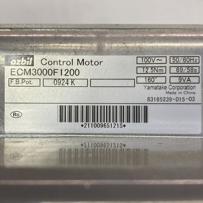 Azbil　コントロールバルブ　ECM3000F1200 Q455C10521004
