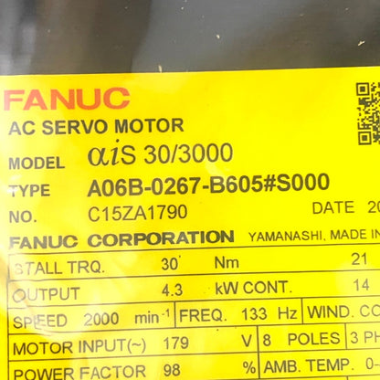 FANUC　サーボモータ　A06B-0267-B605#S000