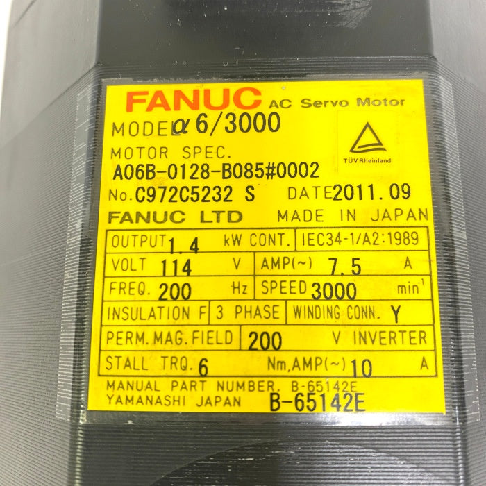 ファナック　サーボモーター　A06B-0128-B085#0002