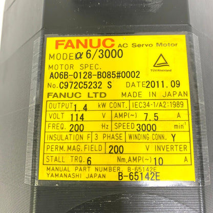 ファナック　サーボモーター　A06B-0128-B085#0002
