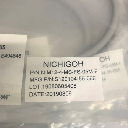 NICHIGO　日合通信電線株式会社　M12 防水コネクタケーブル N-M12-4-MS-FS-05M-F  ４０本セット