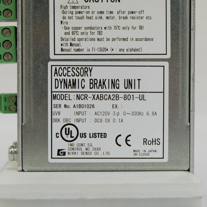 CKD日機電装　ダイナミックブレーキユニット　NCR-XABCA2B-801-UL
