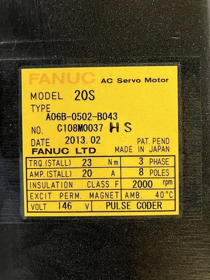 FANUC　ファナック　サーボモータ　A06B-0502-B043（B033）