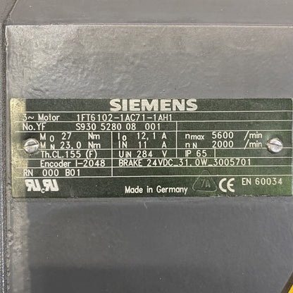 SIEMENS　ACスピンドルモーター　1FT6102-1AC71-1AH1
