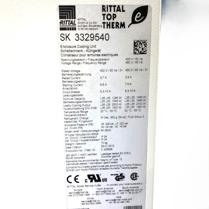 RITTAL　ウォール型クーリングユニット　SK3329540
