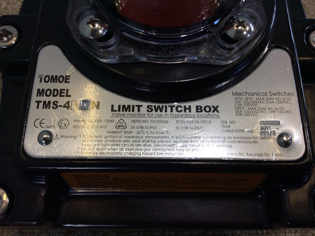 巴バルブ　リミットスイッチ　TMS-410-00-9Y-T