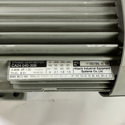日立建機　ギヤモータ　CA24-040-30B　0.4kW　4P　1/30
