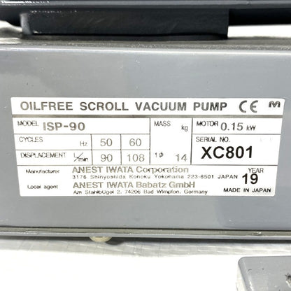 アネスト岩田　ドライ真空ポンプ　ISP-90