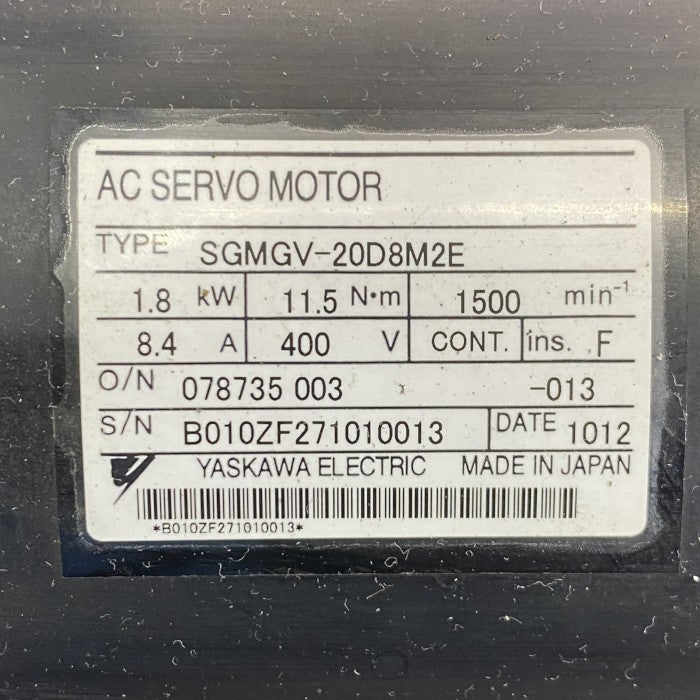 安川電機　ACサーボモーター　SGMGV-20D8M2E