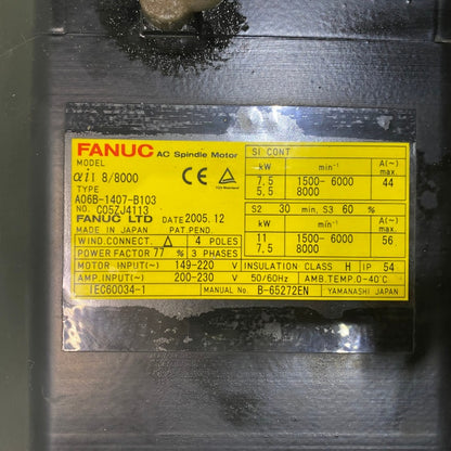 ファナック　ＡＣスピンドルモーター　A06B-1407-B103