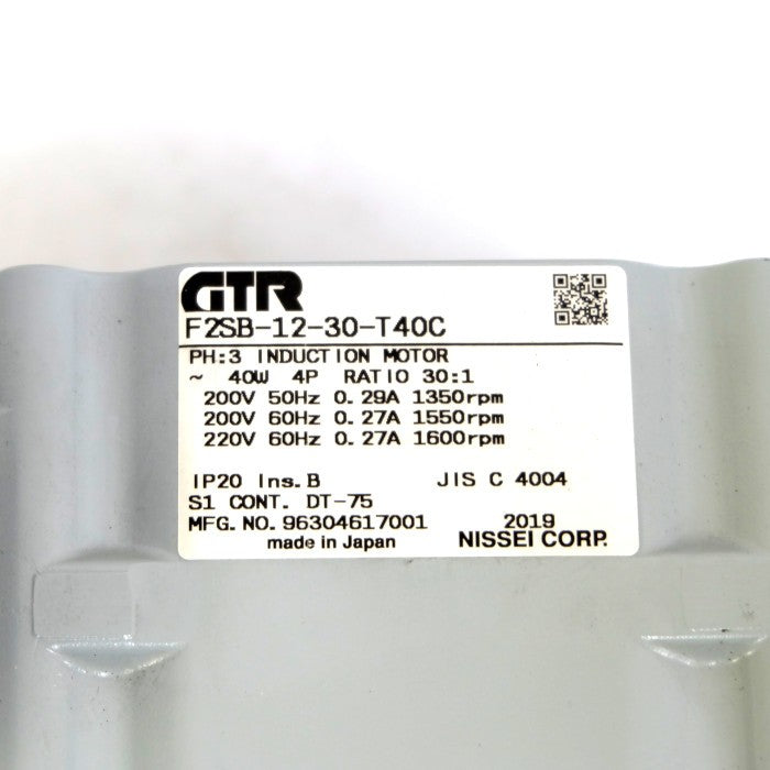 日精工業　ギヤードモーター　F2SB-12-30-T40C