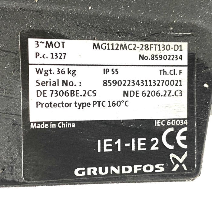 CRUNDFOS　クーラントポンプ　MTR15-7/4 A-W-A-HUUV MG112MC2-28FT130-D1