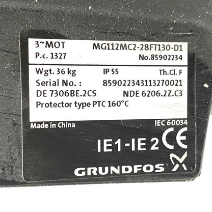 CRUNDFOS　クーラントポンプ　MTR15-7/4 A-W-A-HUUV MG112MC2-28FT130-D1