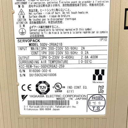 安川電機　サーボパック　SGDV-2R8A21B