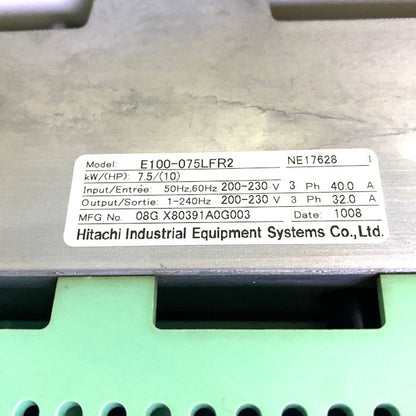 日立　インバーター　E100-075LFR2