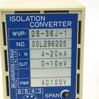 渡辺電機　絶縁変換器　WVP-DS-36J-1