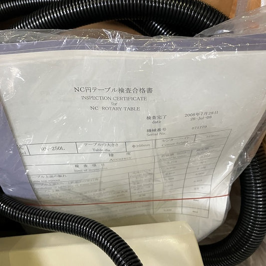 津田駒工業　NC円テーブル　RN-250L　付属品一式付属
